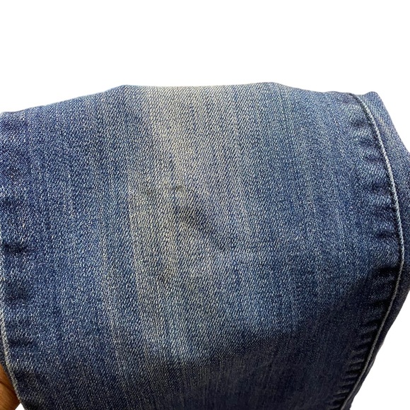 Cello Women's Low Rise Medium Indigo Frayed Hem Denim Jeans - Picture 9 of 10